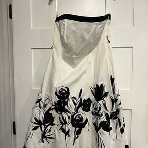 Elegant Black and White Floral Dress